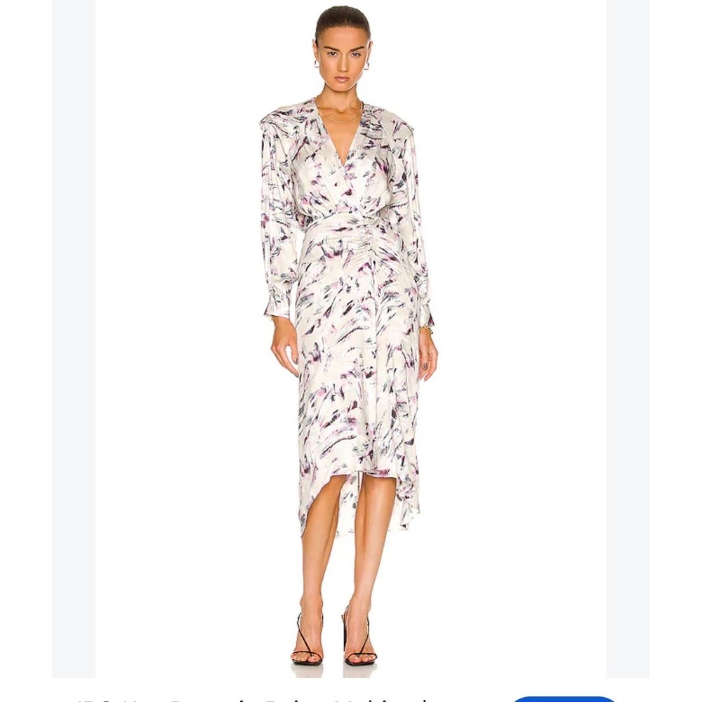 IRO Paris Kun Ivory Abstract Print Midi Dress Quiet Luxury Paris Coquette 6